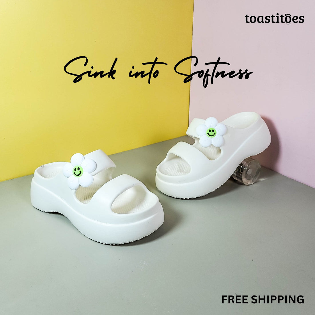 Eva Band Slippers White - toastitoes 