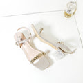 Transparent Shimmery Women Heels Gold - toastitoes 