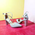 Shimmery Women Heel Pumps Silver - toastitoes 