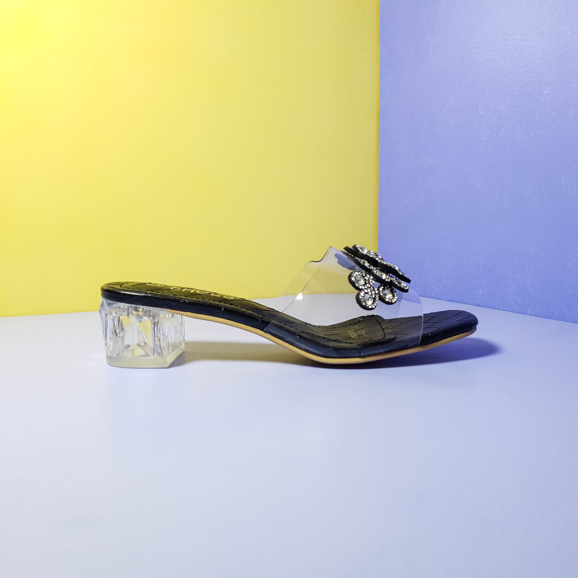 Transparent Women Heels Black - toastitoes 