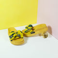 Thick Sole Bow Tie Women Slippers Mustard - toastitoes 