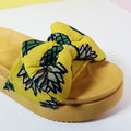 Thick Sole Bow Tie Women Slippers Mustard - toastitoes 