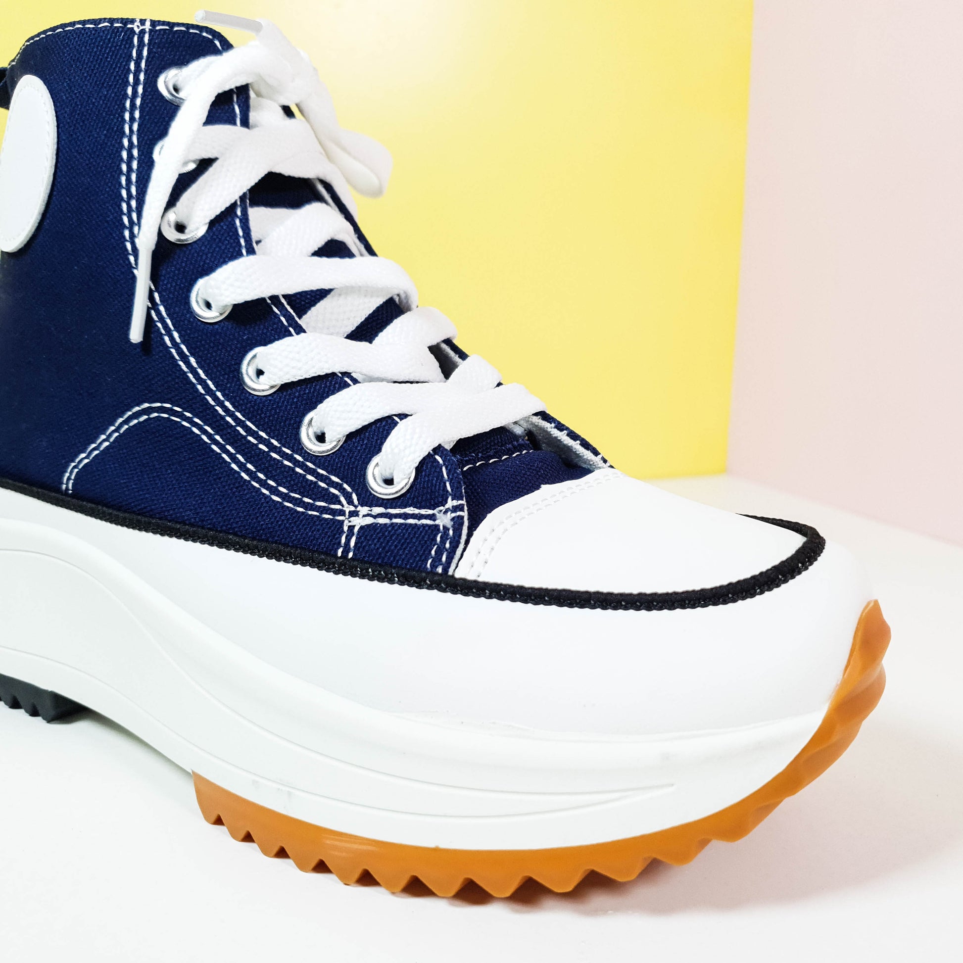 Chunky Sole Denim Women Sneakers Navy - toastitoes 