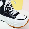 Chunky Sole Denim Women Sneakers Black - toastitoes 