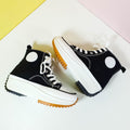 Chunky Sole Denim Women Sneakers Black - toastitoes 