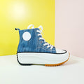 Chunky Sole Women Sneakers Denim Blue - toastitoes 