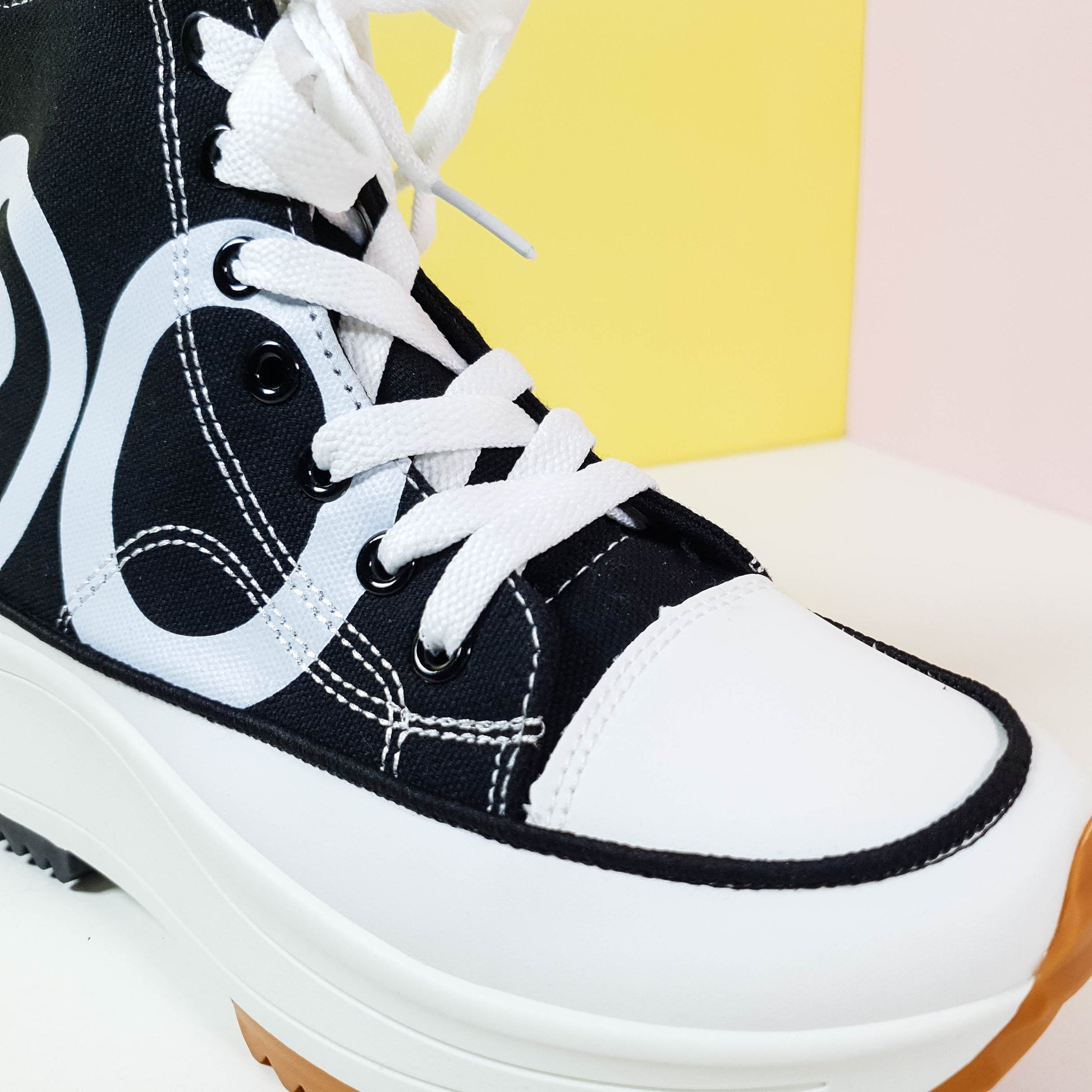 Chunky Sole Women Sneakers Black - toastitoes 