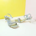 Lace Crystal Heels Silver - toastitoes 