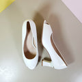 Peep Hole Court Shoes Heels White - toastitoes 