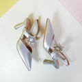 Glossy Heel Pumps Silver - toastitoes 