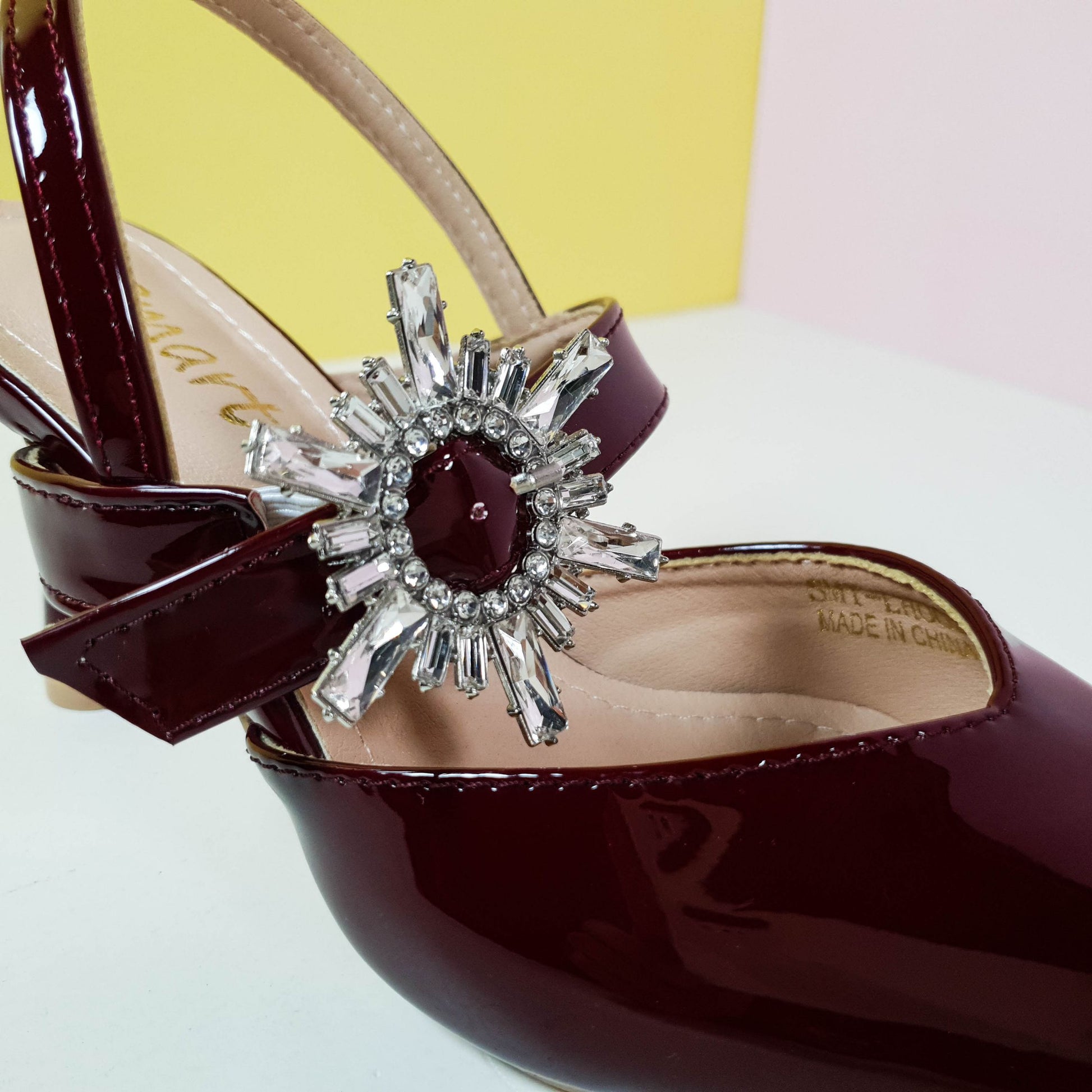 Glossy Heel Pumps Maroon - toastitoes 