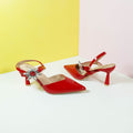 Glossy Heel Pumps Red - toastitoes 