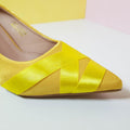 Satiny Heel Pumps Yellow - toastitoes 