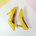 Satiny Heel Pumps Yellow - toastitoes 