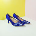 Satiny Heel Pumps Royal Blue - toastitoes 