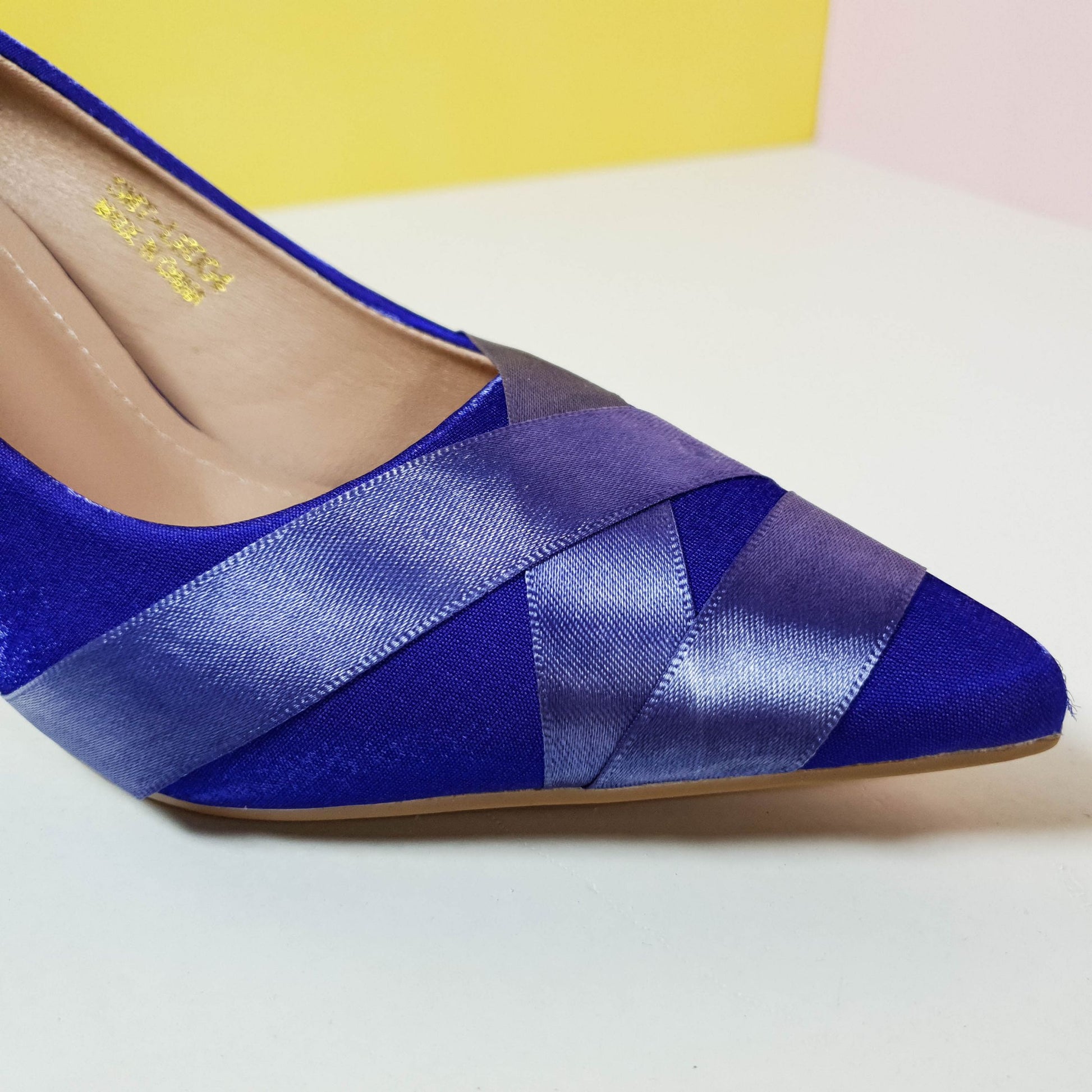 Satiny Heel Pumps Royal Blue - toastitoes 