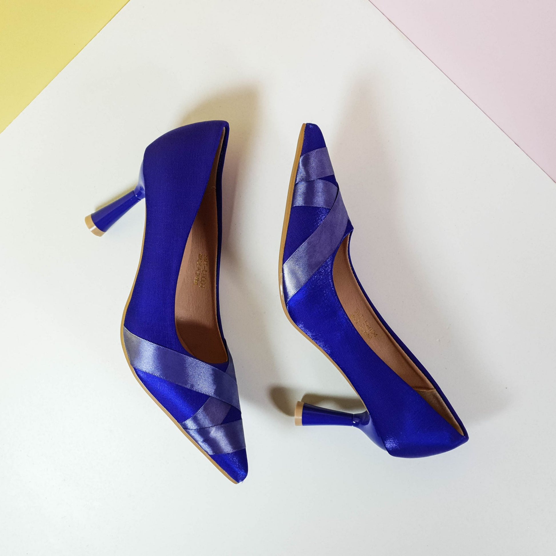 Satiny Heel Pumps Royal Blue - toastitoes 