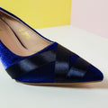 Satiny Heel Pumps Navy - toastitoes 