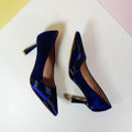 Satiny Heel Pumps Navy - toastitoes 