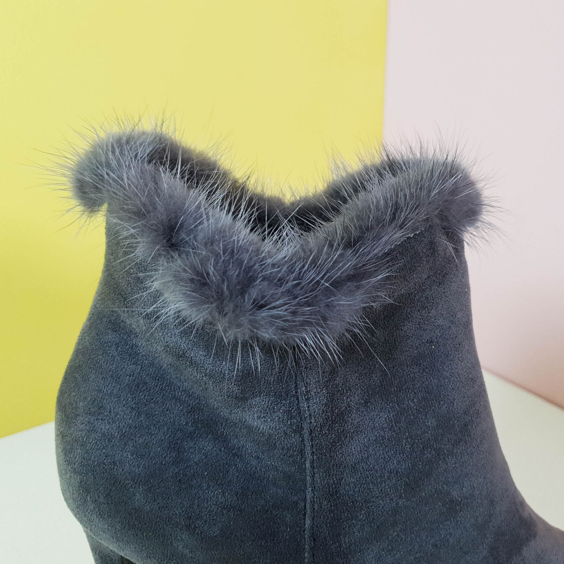 Stiletto High Heels Suede Leather Boots Grey - toastitoes 