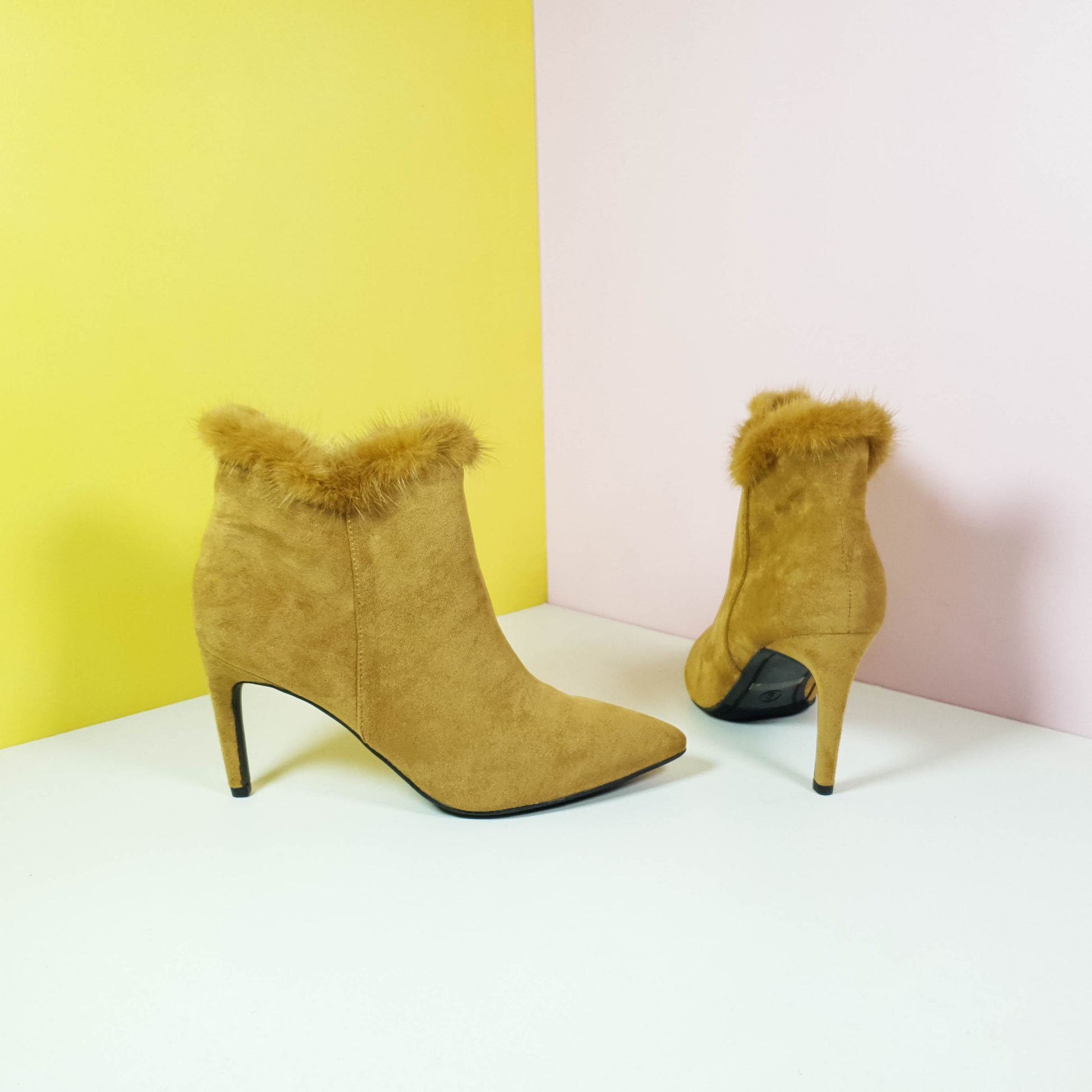 Stiletto High Heels Suede Leather Boots Camel - toastitoes 