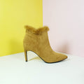 Stiletto High Heels Suede Leather Boots Camel - toastitoes 