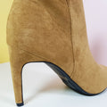 Stiletto High Heels Suede Leather Boots Camel - toastitoes 