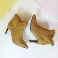 Stiletto High Heels Suede Leather Boots Camel - toastitoes 