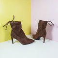 Stiletto High Heels Suede Leather Long Boots Brown - toastitoes 