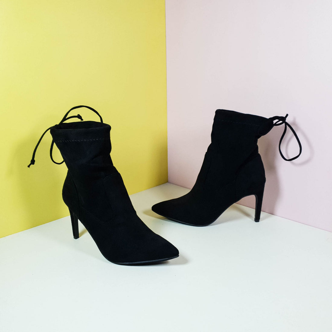 Stiletto High Heels Suede Leather Long Boots Black - toastitoes 