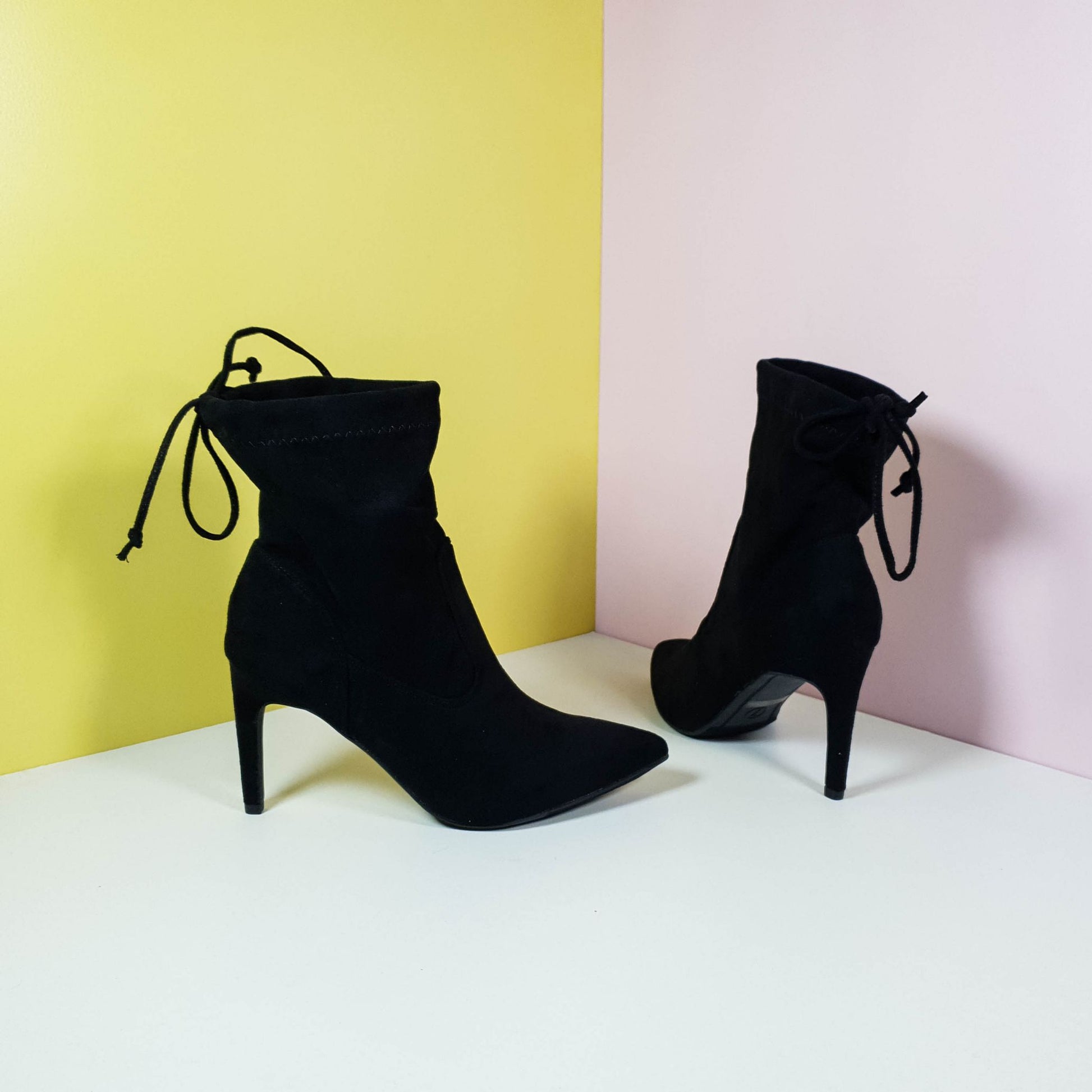 Stiletto High Heels Suede Leather Long Boots Black - toastitoes 