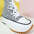 Chunky Sole Denim Women Sneakers Black/White - toastitoes 