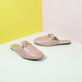 Back Open Women Leather Shoes Pink - toastitoes 