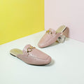 Back Open Women Leather Shoes Pink - toastitoes 