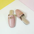 Back Open Women Leather Shoes Pink - toastitoes 