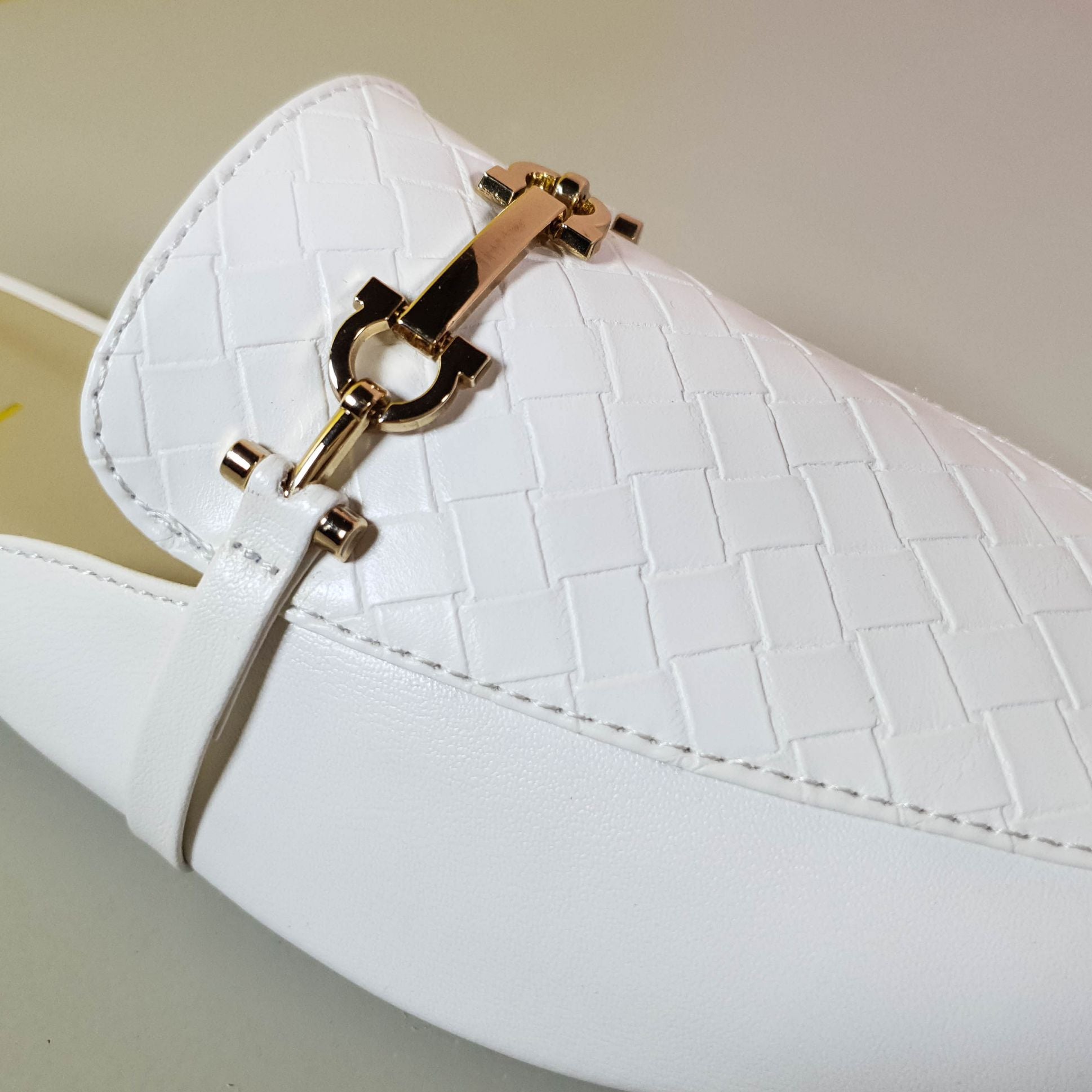 Back Open Women Leather Shoes White - toastitoes 