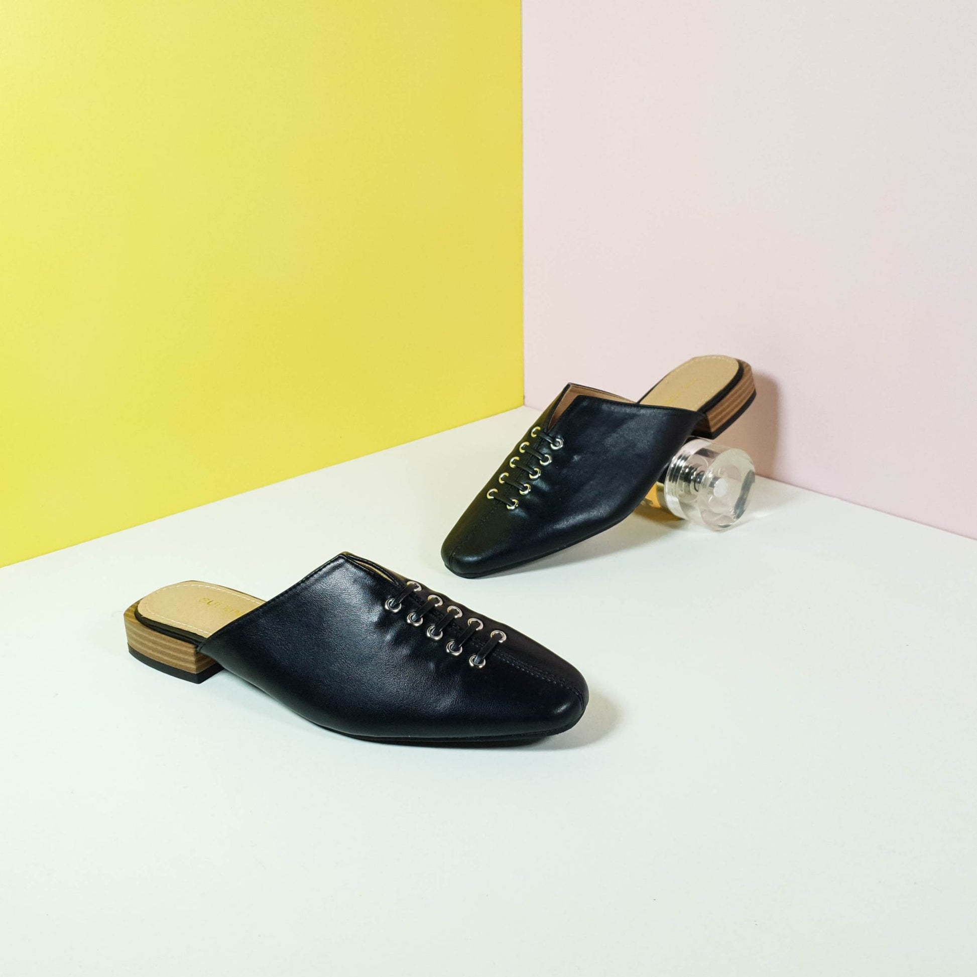 Back Open Women Shoes Black - toastitoes 