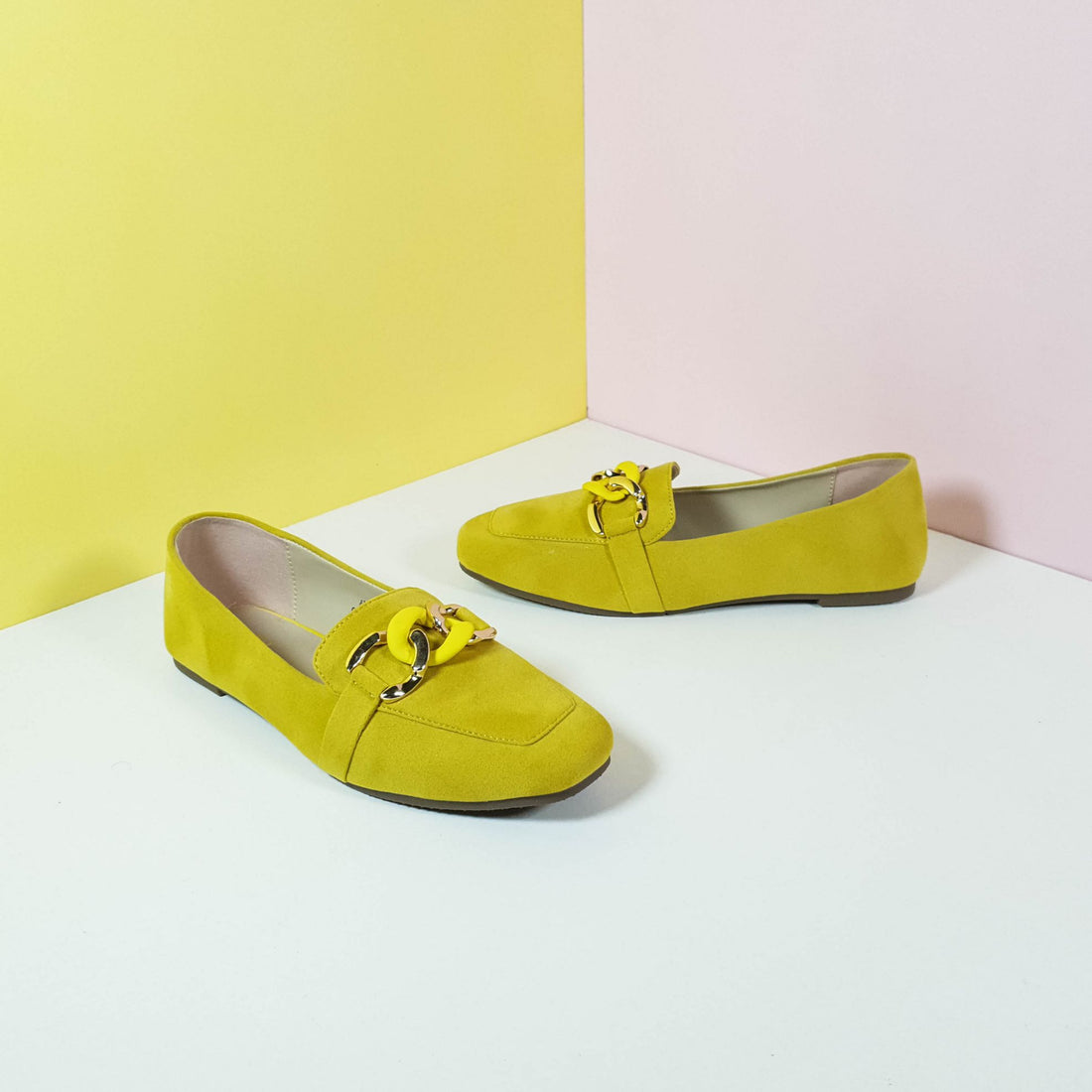 Bold Suede Leather Women Shoes Yellow - toastitoes 