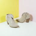 Block Heel Boots Beige - toastitoes 