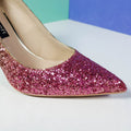 Shimmery Stiletto High Heels Gold/Pink - toastitoes 