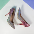 Shimmery Stiletto High Heels Pink/Silver - toastitoes 