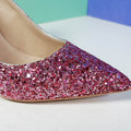 Shimmery Stiletto High Heels Silver/Pink - toastitoes 