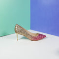 Shimmery Stiletto Heels Gold/Pink - toastitoes 