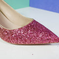 Shimmery Stiletto Heels Gold/Pink - toastitoes 