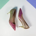 Shimmery Stiletto Heels Gold/Pink - toastitoes 