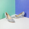 Designer Stiletto Heel Pumps White - toastitoes 