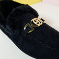 Cozy Fur Women Shoes Black - toastitoes 