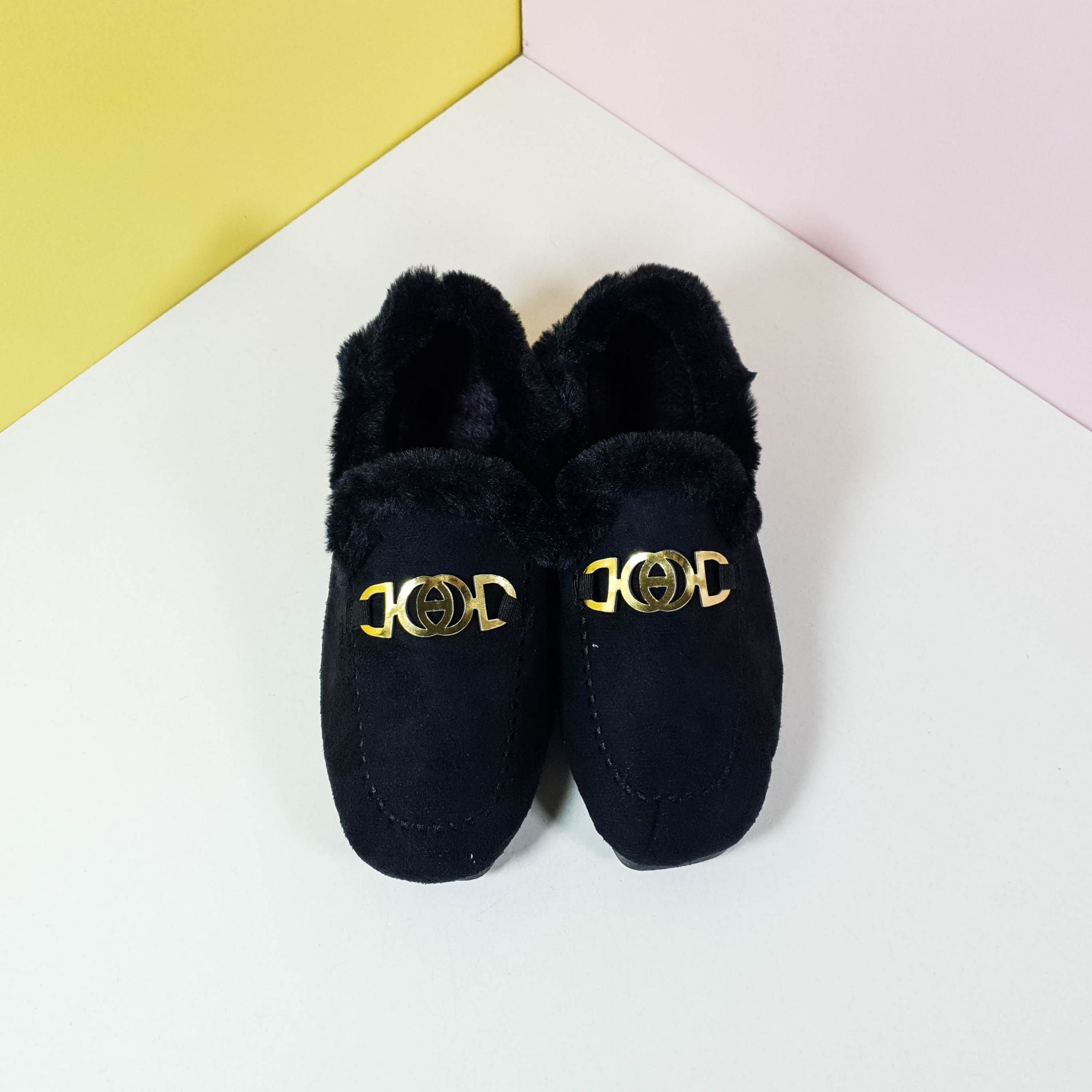 Cozy Fur Women Shoes Black - toastitoes 