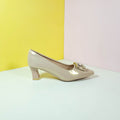 Spool Heel Court Shoes Beige Pink - toastitoes 