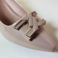 Spool Heel Court Shoes Beige Pink - toastitoes 